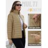 imageTACVASEN Womens Puffer Jacket Quilted Lightweight Stand Collar Zip Up Alternative Down Coat Warm Winter with 4 PocketsKhaki