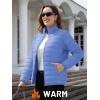 imageTACVASEN Womens Puffer Jacket Quilted Lightweight Stand Collar Zip Up Alternative Down Coat Warm Winter with 4 PocketsLight Blue