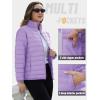 imageTACVASEN Womens Puffer Jacket Quilted Lightweight Stand Collar Zip Up Alternative Down Coat Warm Winter with 4 PocketsLight Purple