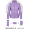 imageTACVASEN Womens Puffer Jacket Quilted Lightweight Stand Collar Zip Up Alternative Down Coat Warm Winter with 4 PocketsLight Purple