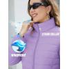 imageTACVASEN Womens Puffer Jacket Quilted Lightweight Stand Collar Zip Up Alternative Down Coat Warm Winter with 4 PocketsLight Purple