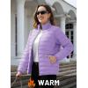 imageTACVASEN Womens Puffer Jacket Quilted Lightweight Stand Collar Zip Up Alternative Down Coat Warm Winter with 4 PocketsLight Purple