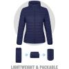 imageTACVASEN Womens Puffer Jacket Quilted Lightweight Stand Collar Zip Up Alternative Down Coat Warm Winter with 4 PocketsNavy Blue