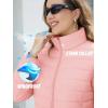 imageTACVASEN Womens Puffer Jacket Quilted Lightweight Stand Collar Zip Up Alternative Down Coat Warm Winter with 4 PocketsPink