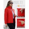 imageTACVASEN Womens Puffer Jacket Quilted Lightweight Stand Collar Zip Up Alternative Down Coat Warm Winter with 4 PocketsTomato Red