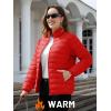 imageTACVASEN Womens Puffer Jacket Quilted Lightweight Stand Collar Zip Up Alternative Down Coat Warm Winter with 4 PocketsTomato Red