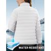 imageTACVASEN Womens Puffer Jacket Quilted Lightweight Stand Collar Zip Up Alternative Down Coat Warm Winter with 4 PocketsWhite