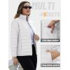 imageTACVASEN Womens Puffer Jacket Quilted Lightweight Stand Collar Zip Up Alternative Down Coat Warm Winter with 4 PocketsWhite