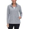 imageTACVASEN Womens Full Zip Fleece Jacket Lightweight Jacket Womens Winter Warm Coats with 2 Zipper PocketsLight Grey