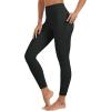 imageTACVASEN Womens Leggings with Pockets Tummy Control Workout High Waisted Athletic Buttery Soft Yoga Ankle Pants 25Black