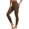 imageTACVASEN Womens Leggings with Pockets Tummy Control Workout High Waisted Athletic Buttery Soft Yoga Ankle Pants 25Dark Brown