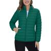 imageTACVASEN Womens Puffer Jacket Quilted Lightweight Stand Collar Zip Up Alternative Down Coat Warm Winter with 4 PocketsEmerald Green