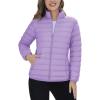 imageTACVASEN Womens Puffer Jacket Quilted Lightweight Stand Collar Zip Up Alternative Down Coat Warm Winter with 4 PocketsLight Purple