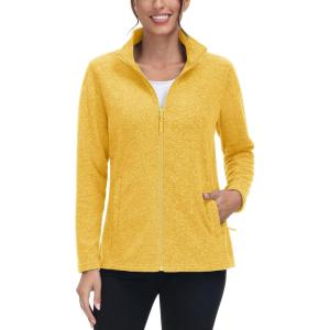 imageTACVASEN Womens Full Zip Fleece Jacket Lightweight Jacket Womens Winter Warm Coats with 2 Zipper PocketsGinger