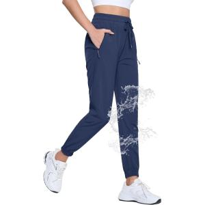 imageTACVASEN Womens Hiking Pants Lightweight Joggers with Pockets Quick Dry Athletic Pants Water Resistant Travel OutdoorNavy