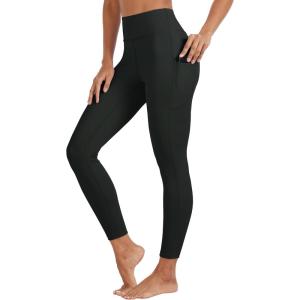 imageTACVASEN Womens Leggings with Pockets Tummy Control Workout High Waisted Athletic Buttery Soft Yoga Ankle Pants 25Black