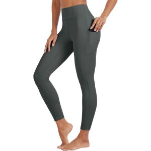 imageTACVASEN Womens Leggings with Pockets Tummy Control Workout High Waisted Athletic Buttery Soft Yoga Ankle Pants 25Dark Grey