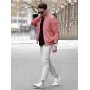 imageTACVASEN Mens Bomber Jacket Lightweight Casual Spring Fall Windbreaker Zip Up Coat with Pocket01 Grey Pink