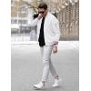 imageTACVASEN Mens Bomber Jacket Lightweight Casual Spring Fall Windbreaker Zip Up Coat with Pocket01 White