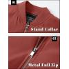 imageTACVASEN Mens Bomber Jacket Lightweight Casual Spring Fall Windbreaker Zip Up Coat with Pocket02 Orange Red