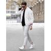 imageTACVASEN Mens Bomber Jacket Lightweight Casual Spring Fall Windbreaker Zip Up Coat with Pocket02 White