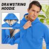 imageTACVASEN Mens Pullover Hoodie Thick Sherpa Lined Kangaroo Pocket Winter Windproof Warm Fleece Hoodie Athletic SweatshirtsAzure