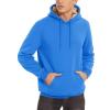 imageTACVASEN Mens Pullover Hoodie Thick Sherpa Lined Kangaroo Pocket Winter Windproof Warm Fleece Hoodie Athletic SweatshirtsAzure