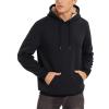 imageTACVASEN Mens Pullover Hoodie Thick Sherpa Lined Kangaroo Pocket Winter Windproof Warm Fleece Hoodie Athletic SweatshirtsBlack