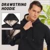 imageTACVASEN Mens Pullover Hoodie Thick Sherpa Lined Kangaroo Pocket Winter Windproof Warm Fleece Hoodie Athletic SweatshirtsBlack