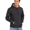 imageTACVASEN Mens Pullover Hoodie Thick Sherpa Lined Kangaroo Pocket Winter Windproof Warm Fleece Hoodie Athletic SweatshirtsDark Gray