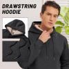 imageTACVASEN Mens Pullover Hoodie Thick Sherpa Lined Kangaroo Pocket Winter Windproof Warm Fleece Hoodie Athletic SweatshirtsDark Gray