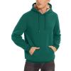 imageTACVASEN Mens Pullover Hoodie Thick Sherpa Lined Kangaroo Pocket Winter Windproof Warm Fleece Hoodie Athletic SweatshirtsEgreen