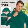 imageTACVASEN Mens Pullover Hoodie Thick Sherpa Lined Kangaroo Pocket Winter Windproof Warm Fleece Hoodie Athletic SweatshirtsEgreen