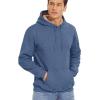 imageTACVASEN Mens Pullover Hoodie Thick Sherpa Lined Kangaroo Pocket Winter Windproof Warm Fleece Hoodie Athletic SweatshirtsGray Blue