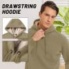 imageTACVASEN Mens Pullover Hoodie Thick Sherpa Lined Kangaroo Pocket Winter Windproof Warm Fleece Hoodie Athletic SweatshirtsKhaki
