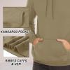 imageTACVASEN Mens Pullover Hoodie Thick Sherpa Lined Kangaroo Pocket Winter Windproof Warm Fleece Hoodie Athletic SweatshirtsKhaki