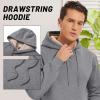 imageTACVASEN Mens Pullover Hoodie Thick Sherpa Lined Kangaroo Pocket Winter Windproof Warm Fleece Hoodie Athletic SweatshirtsLight Gray