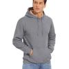 imageTACVASEN Mens Pullover Hoodie Thick Sherpa Lined Kangaroo Pocket Winter Windproof Warm Fleece Hoodie Athletic SweatshirtsLight Gray