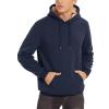 imageTACVASEN Mens Pullover Hoodie Thick Sherpa Lined Kangaroo Pocket Winter Windproof Warm Fleece Hoodie Athletic SweatshirtsNavy