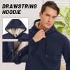 imageTACVASEN Mens Pullover Hoodie Thick Sherpa Lined Kangaroo Pocket Winter Windproof Warm Fleece Hoodie Athletic SweatshirtsNavy