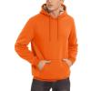 imageTACVASEN Mens Pullover Hoodie Thick Sherpa Lined Kangaroo Pocket Winter Windproof Warm Fleece Hoodie Athletic SweatshirtsOrange