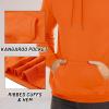 imageTACVASEN Mens Pullover Hoodie Thick Sherpa Lined Kangaroo Pocket Winter Windproof Warm Fleece Hoodie Athletic SweatshirtsOrange