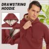 imageTACVASEN Mens Pullover Hoodie Thick Sherpa Lined Kangaroo Pocket Winter Windproof Warm Fleece Hoodie Athletic SweatshirtsOrange Red