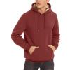 imageTACVASEN Mens Pullover Hoodie Thick Sherpa Lined Kangaroo Pocket Winter Windproof Warm Fleece Hoodie Athletic SweatshirtsOrange Red