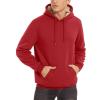 imageTACVASEN Mens Pullover Hoodie Thick Sherpa Lined Kangaroo Pocket Winter Windproof Warm Fleece Hoodie Athletic SweatshirtsTomato Red
