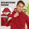 imageTACVASEN Mens Pullover Hoodie Thick Sherpa Lined Kangaroo Pocket Winter Windproof Warm Fleece Hoodie Athletic SweatshirtsTomato Red