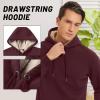 imageTACVASEN Mens Pullover Hoodie Thick Sherpa Lined Kangaroo Pocket Winter Windproof Warm Fleece Hoodie Athletic SweatshirtsWine Red