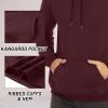 imageTACVASEN Mens Pullover Hoodie Thick Sherpa Lined Kangaroo Pocket Winter Windproof Warm Fleece Hoodie Athletic SweatshirtsWine Red