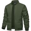 imageTACVASEN Mens Bomber Jacket Lightweight Casual Spring Fall Windbreaker Zip Up Coat with Pocket01 Green