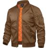 imageTACVASEN Mens JacketsBomber Jacket Fall Winter Warm Windbreaker Full Zip Casual Padded CoatsBrown